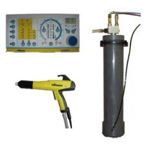 Electrostatic Spraying System - application dry developer - fluorescent-penetration-testing